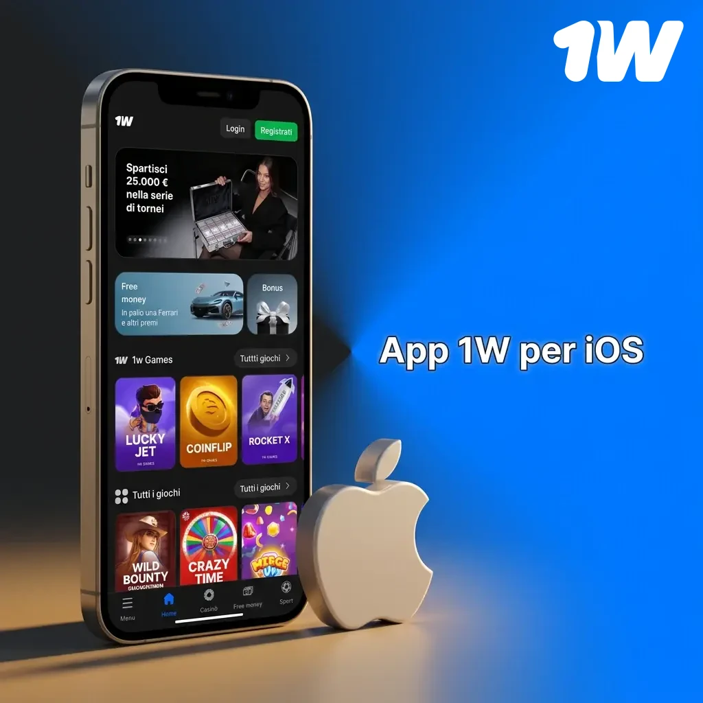 App 1w per iOS su iPhone e iPad: scarica dall'App Store, compatibile con iOS 12.0 e versioni successive.