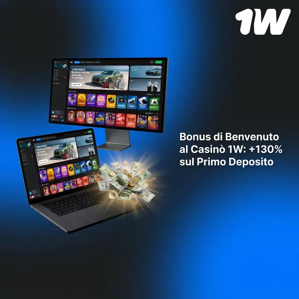 Bonus benvenuto casinò 1w: +130% sul primo deposito da 10 USD₮ per nuovi giocatori italiani