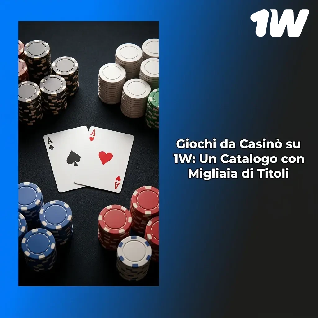 Catalogo giochi casinò 1w: slot, roulette, blackjack, baccarat e live dealer con migliaia di titoli top provider