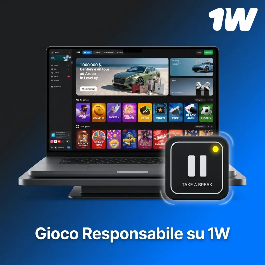 Gioco responsabile su 1w: strumenti per limiti, autoesclusione e supporto al gioco problematico.