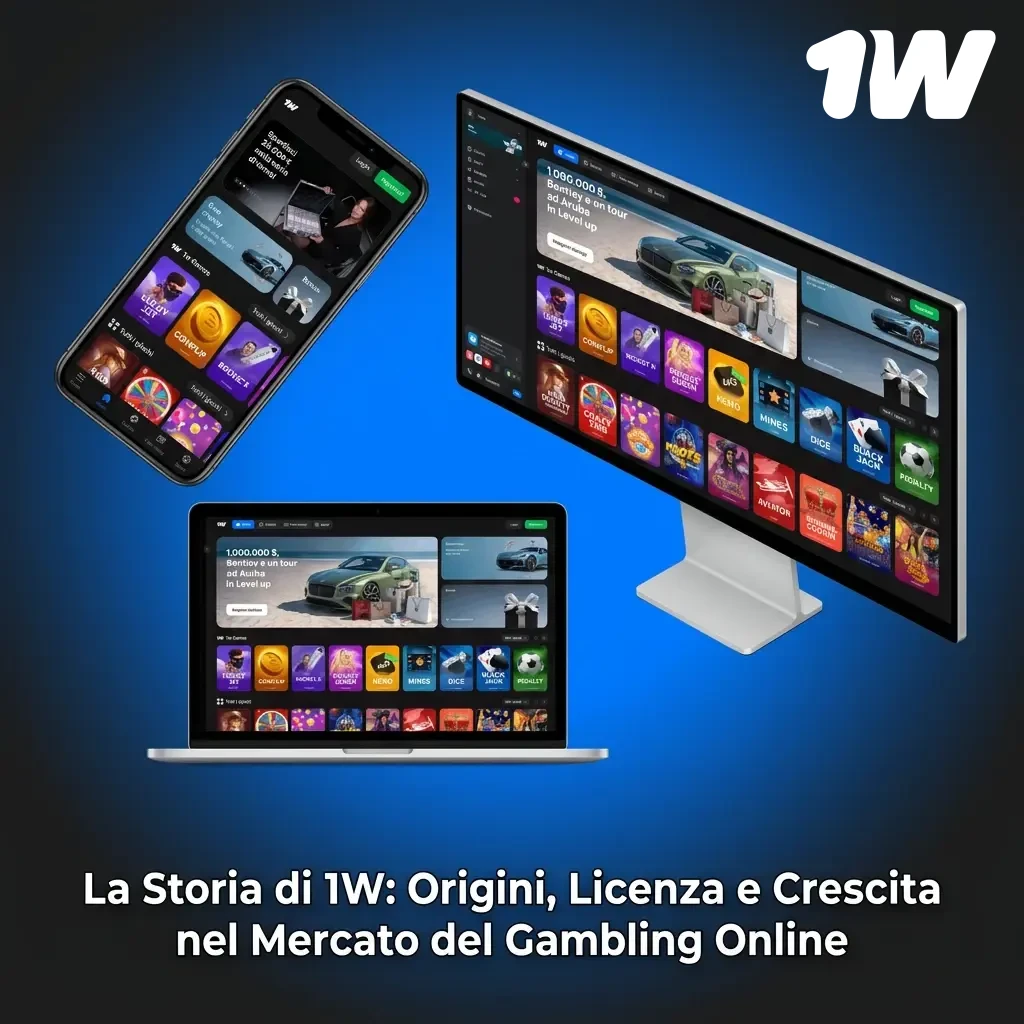 Storia di 1w: piattaforma di gambling online fondata nel 2020 a Cipro con licenza Curaçao eGaming