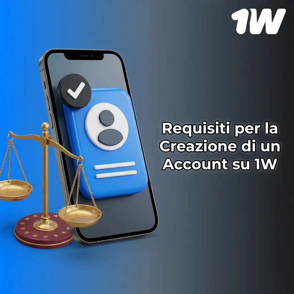 Requisiti per creare un account su 1w: età minima 18 anni, residenza legale, dati reali e dispositivo personale.